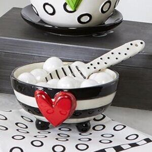 Stoneware Candy Bowl & Spoon Set